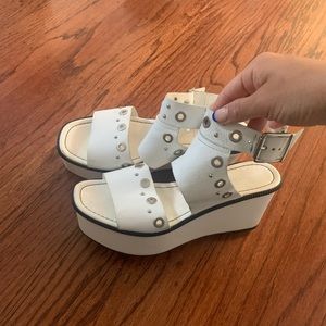 White top shop block heels